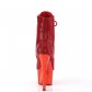 vysoké červené kotníkové kozačky s kamínky Adore-1020chrs-rrch - Velikost 37