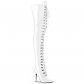 luxusní bílé kozačky nad kolena Pleaser Seduce-3024-w - Velikost 39